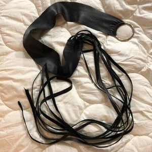 Leather belt with tassels